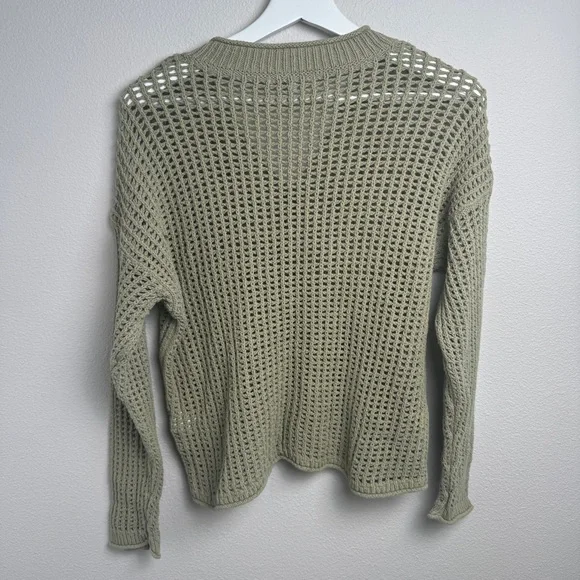 Madewell Oversize‎ Open Stitch Fisherman Pullover Sweater Heather Seedling NEW - Picture 4 of 8